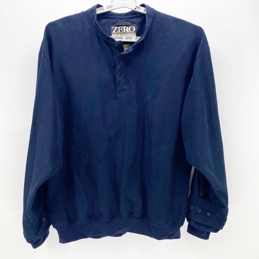 Zero Restriction Golf Outerwear navy blue pullover jacket size L windbreaker
